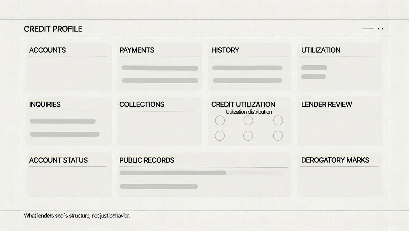 Empty credit file showing why having no credit leads to denial